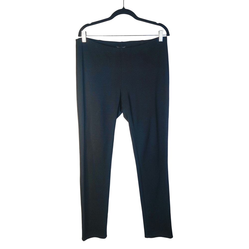 Eileen Fisher Classic Black Mid Rise Jersey Stretch Full Length Leggings Medium